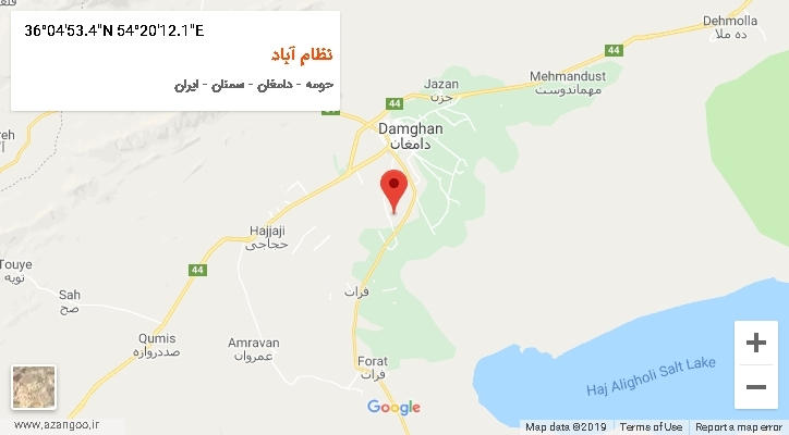 روستای نظام آباد بر روی نقشه