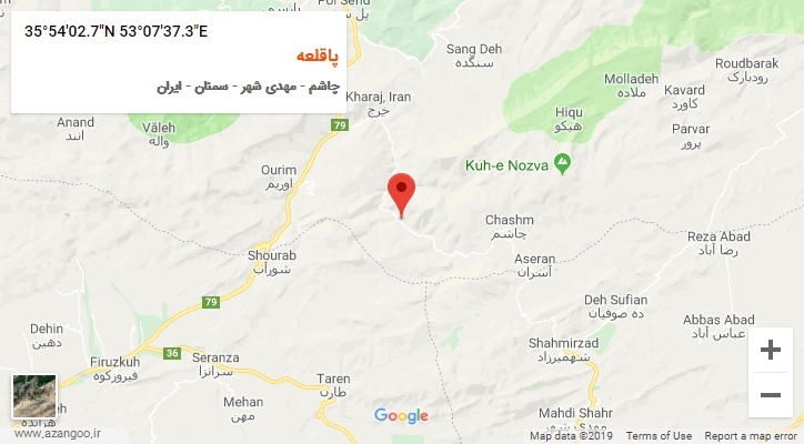 روستای پاقلعه بر روی نقشه