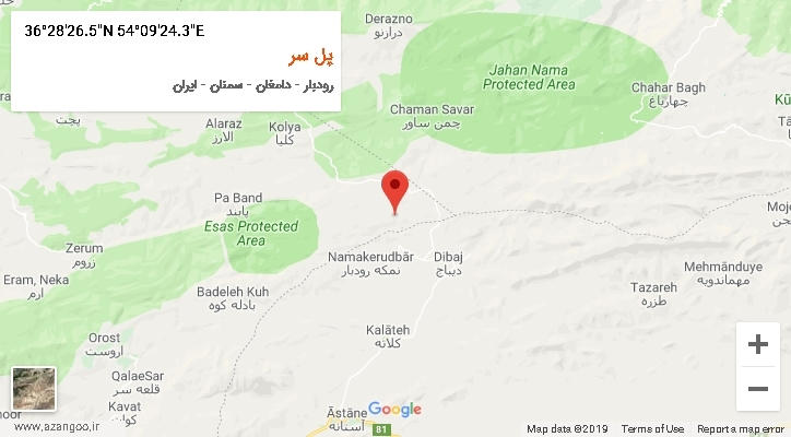 روستای پل سر بر روی نقشه