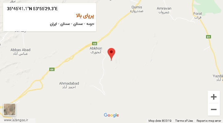روستای پرپای بالا بر روی نقشه