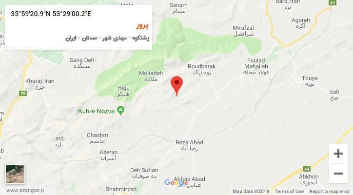 روستای پرور بر روی نقشه