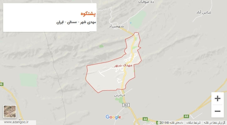 دهستان پشتکوه بر روی نقشه