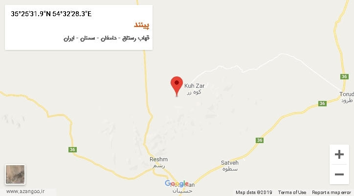 روستای پینند بر روی نقشه