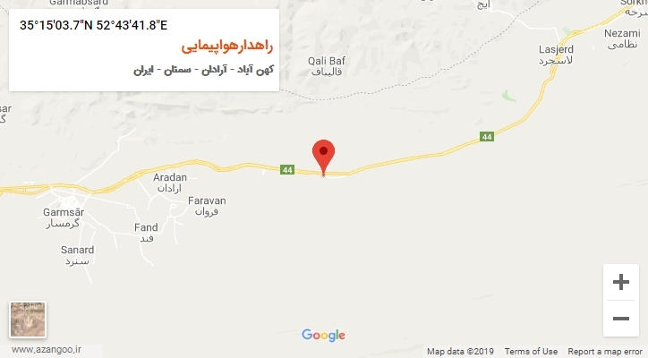 روستای راهدارهواپیمایی بر روی نقشه