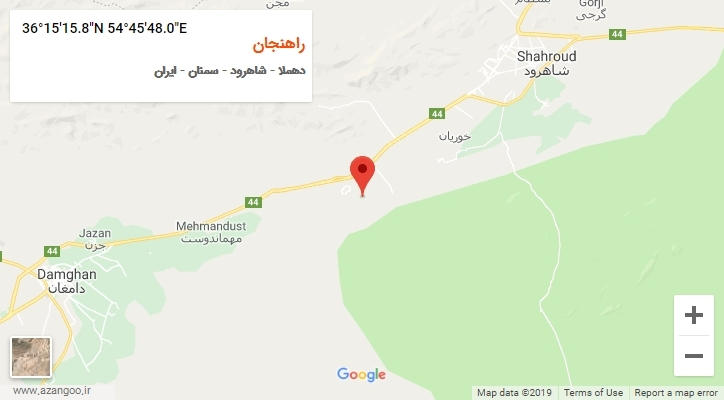 روستای راهنجان بر روی نقشه