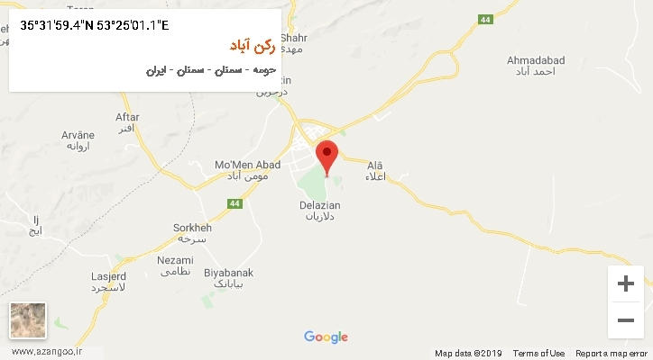 روستای رکن آباد بر روی نقشه