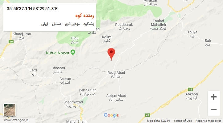 روستای رمنده کوه بر روی نقشه