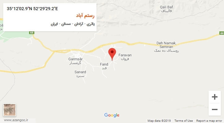 روستای رستم آباد بر روی نقشه