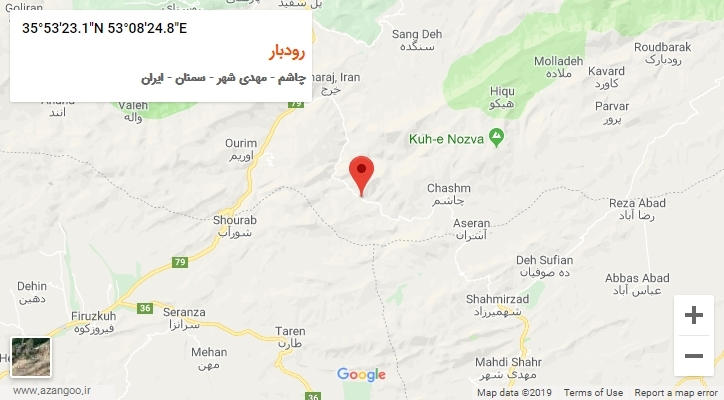 روستای رودبار بر روی نقشه