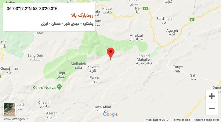 روستای رودبارک بالا بر روی نقشه