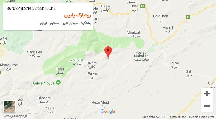 روستای رودبارک پایین بر روی نقشه