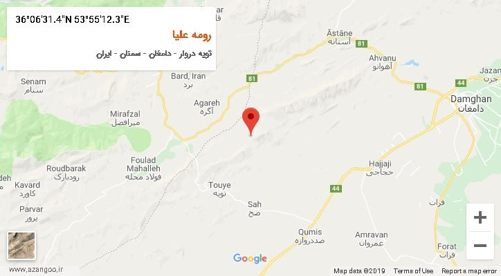روستای رومه علیا بر روی نقشه