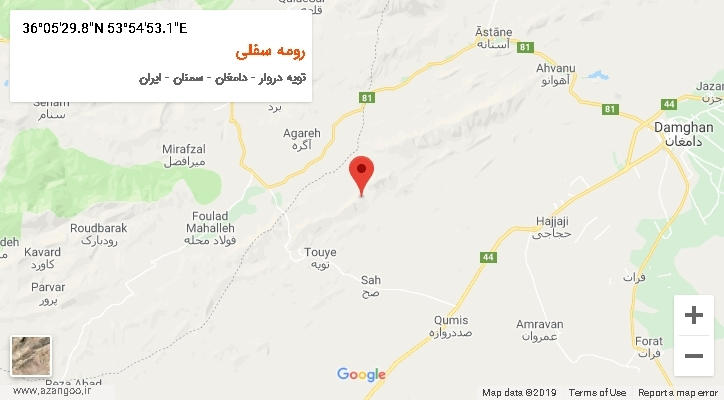 روستای رومه سفلی بر روی نقشه
