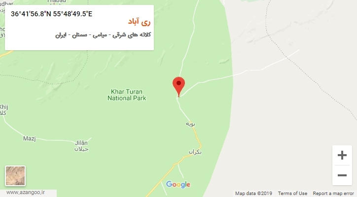 روستای ری آباد بر روی نقشه