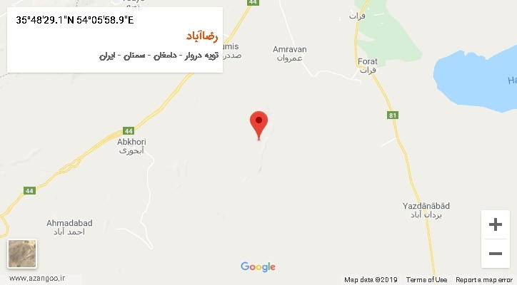 روستای رضاآباد بر روی نقشه