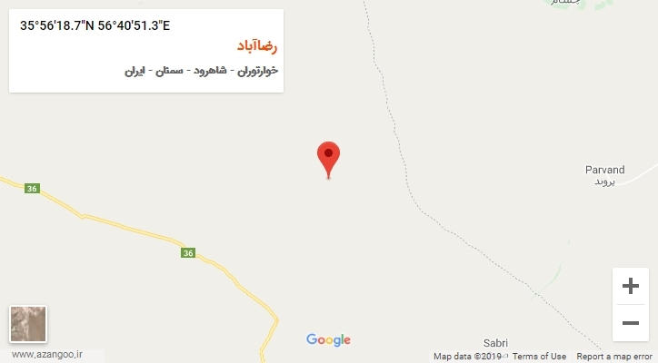 روستای رضاآباد بر روی نقشه