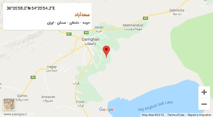 روستای سعدآباد بر روی نقشه