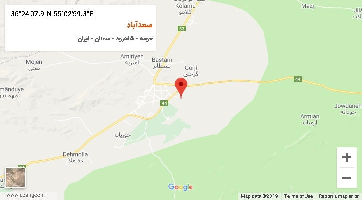 روستای سعدآباد بر روی نقشه