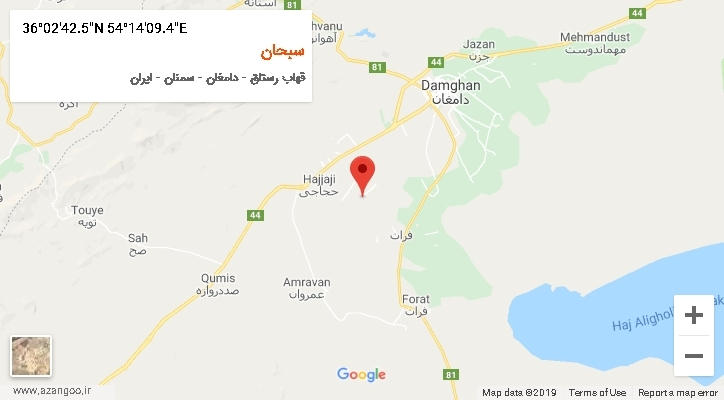 روستای سبحان بر روی نقشه