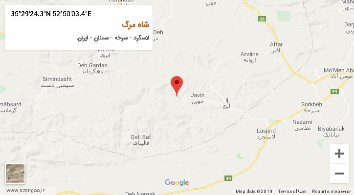 روستای شاه مرگ بر روی نقشه