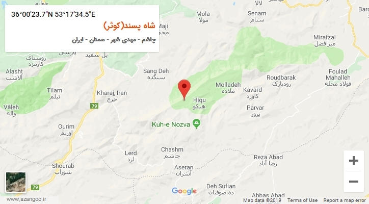 روستای شاه پسند(کوثر) بر روی نقشه