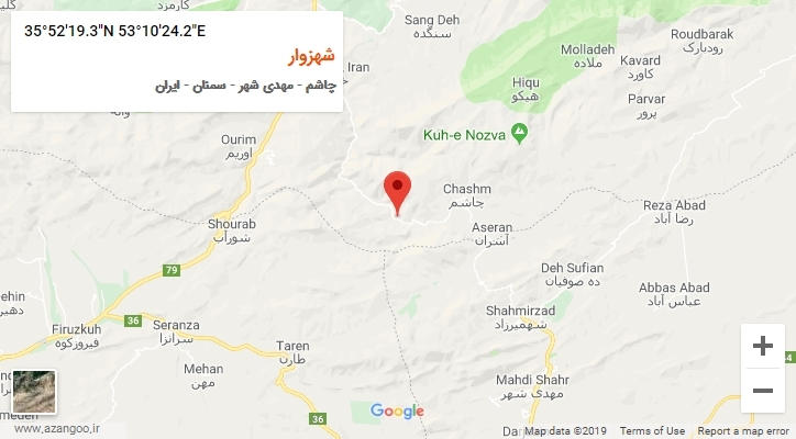 روستای شهزوار بر روی نقشه