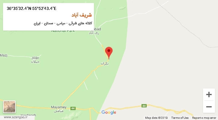 روستای شریف آباد بر روی نقشه