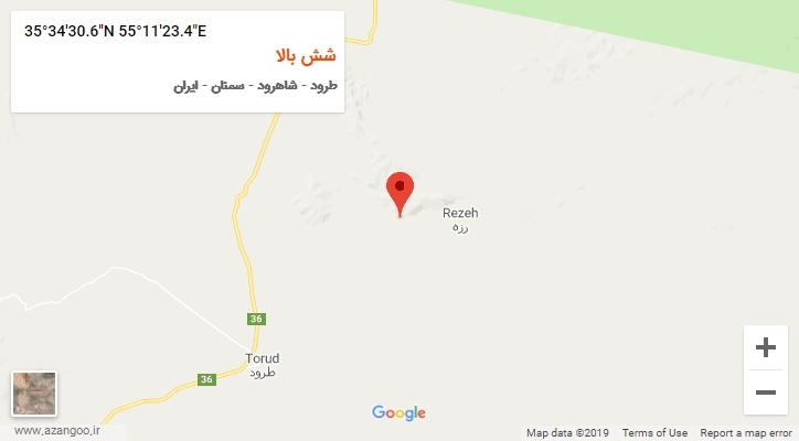 روستای شش بالا بر روی نقشه