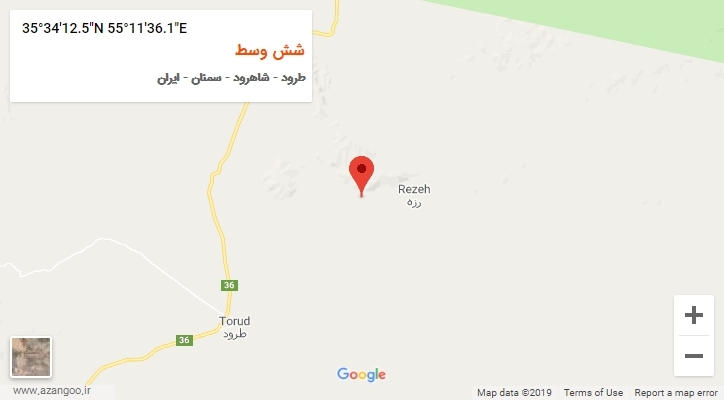 روستای شش وسط بر روی نقشه