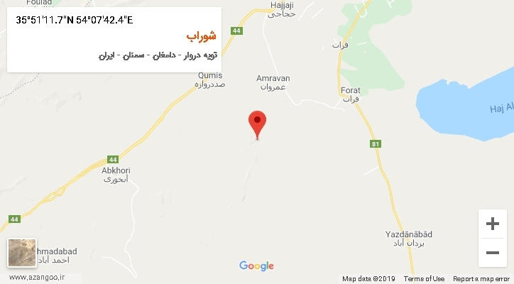 روستای شوراب بر روی نقشه
