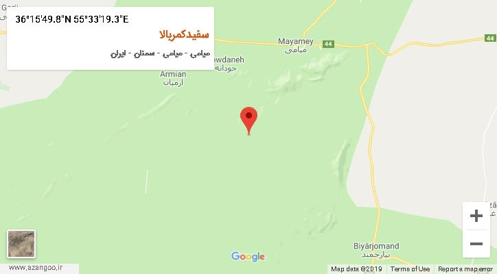 روستای سفیدکمربالا بر روی نقشه