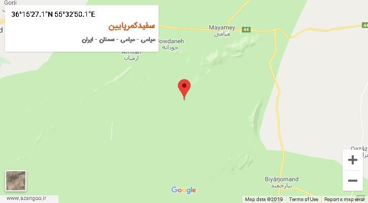 روستای سفیدکمرپایین بر روی نقشه