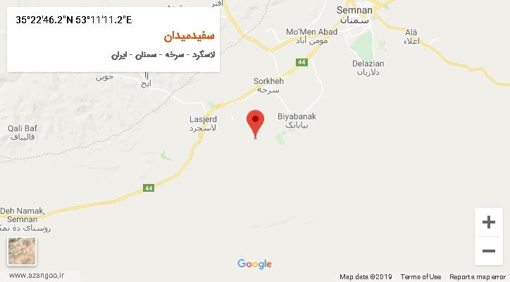 روستای سفیدمیدان بر روی نقشه