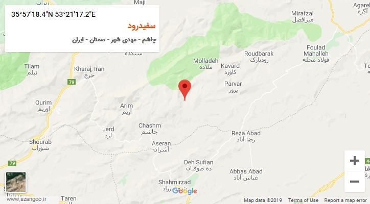 روستای سفیدرود بر روی نقشه