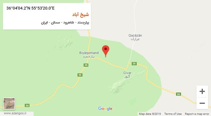 روستای شیخ آباد بر روی نقشه