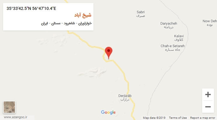 روستای شیخ آباد بر روی نقشه