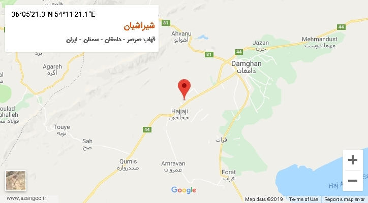 روستای شیراشیان بر روی نقشه