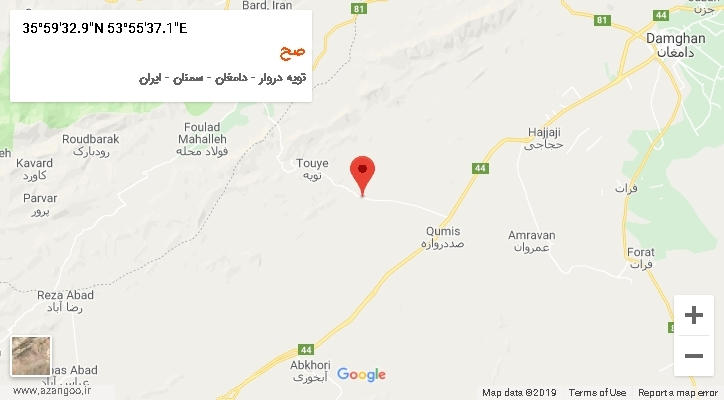 روستای صح بر روی نقشه