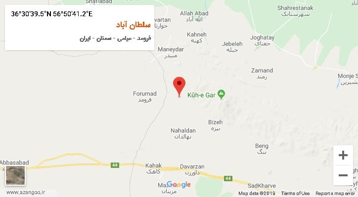 روستای سلطان آباد بر روی نقشه