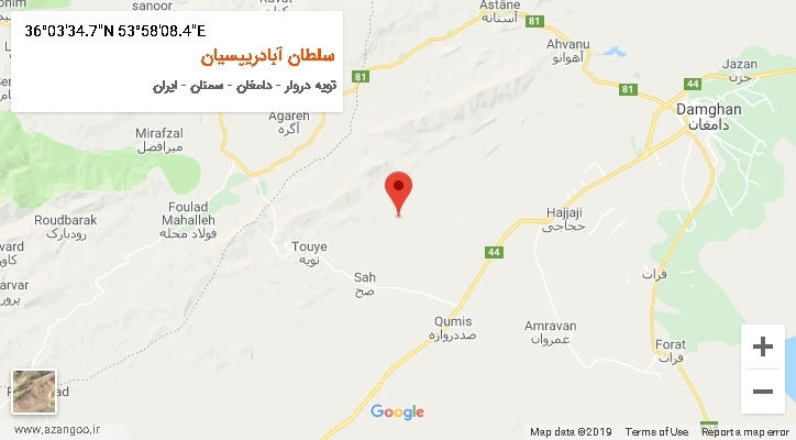 روستای سلطان آبادرییسیان بر روی نقشه