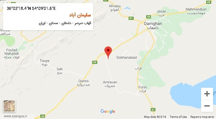 روستای سلیمان آباد بر روی نقشه