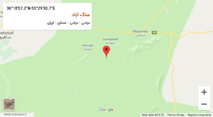 روستای سنگ آباد بر روی نقشه