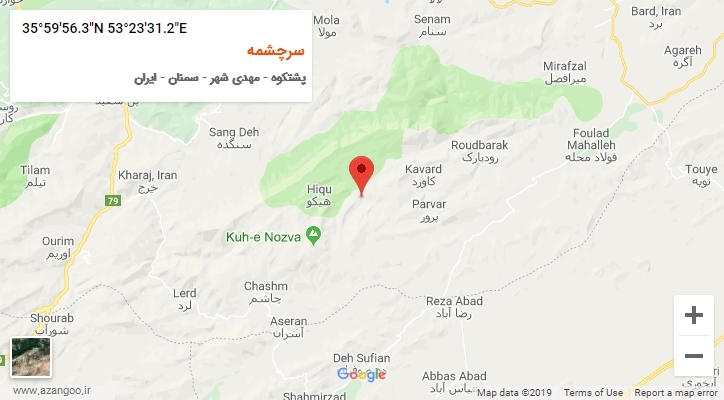 روستای سرچشمه بر روی نقشه