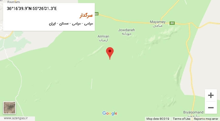 روستای سرگدار بر روی نقشه
