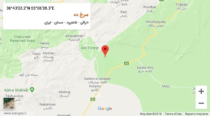 روستای سرخ ده بر روی نقشه