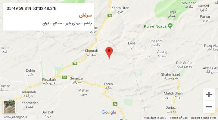 روستای سرلش بر روی نقشه