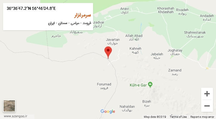 روستای سرمرغزار بر روی نقشه