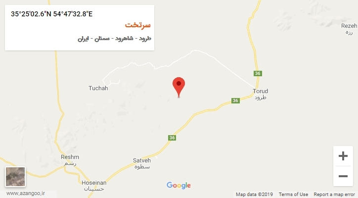 روستای سرتخت بر روی نقشه