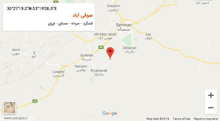 روستای صوفی آباد بر روی نقشه