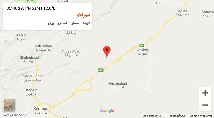 روستای سوراخو بر روی نقشه